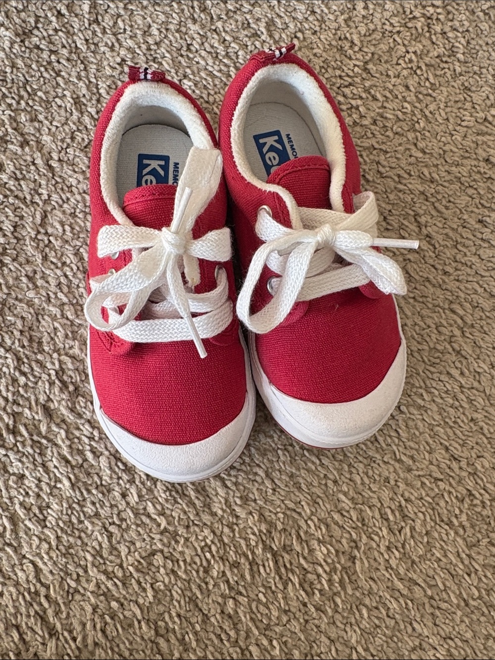 Keds Kids Red Canvas Sneakers with White Laces